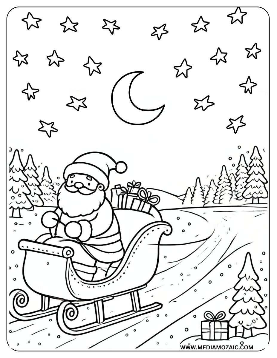 60+ Santa Clause Coloring Pages Special Christmas 42