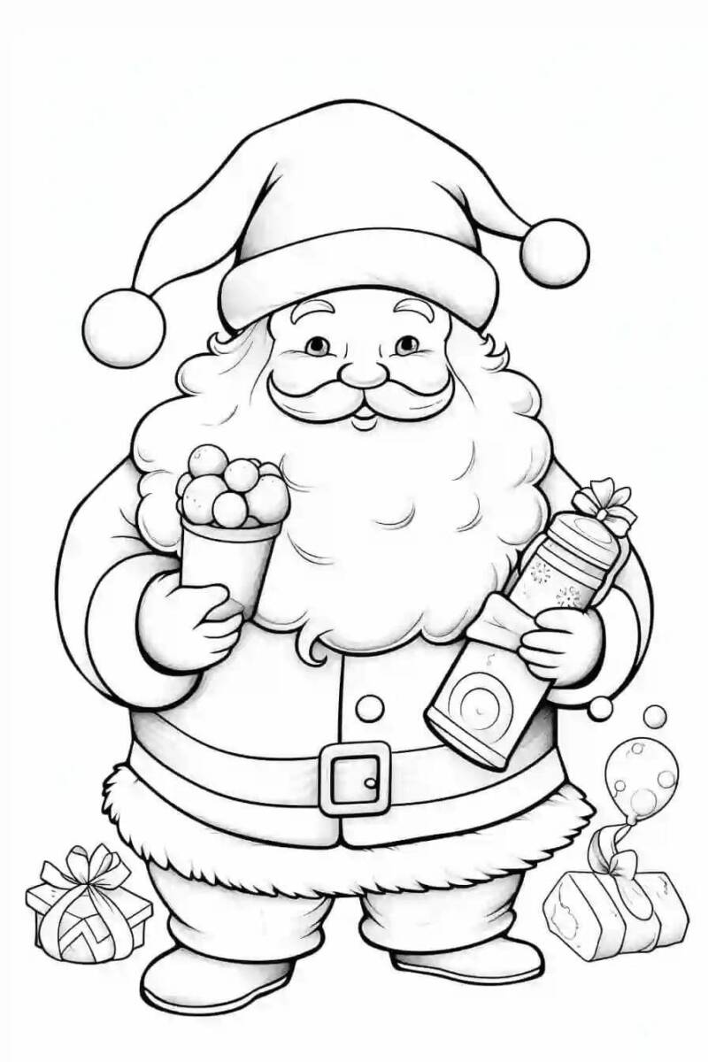 60+ Santa Clause Coloring Pages Special Christmas 44