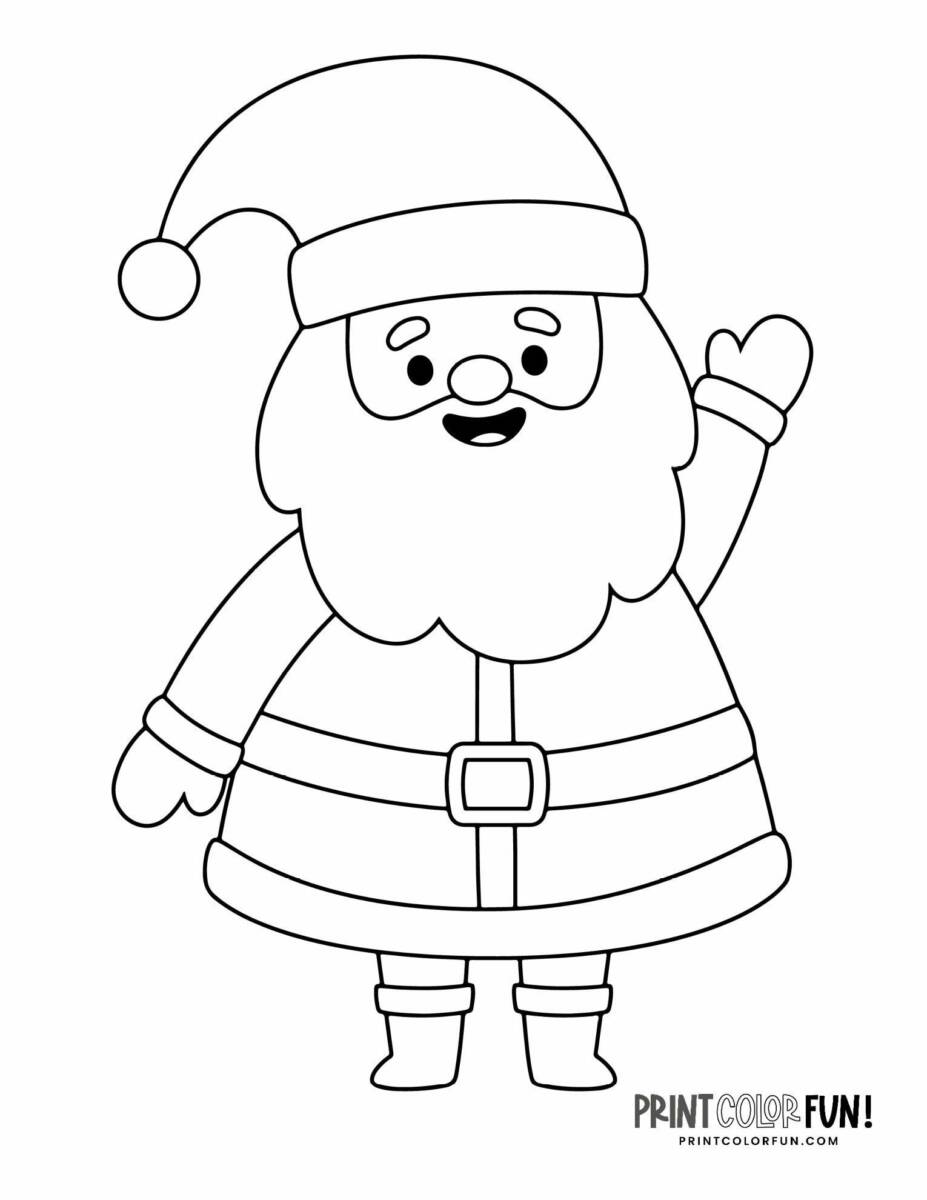 60+ Santa Clause Coloring Pages Special Christmas 49