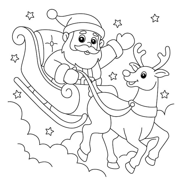 60+ Santa Clause Coloring Pages Special Christmas 5