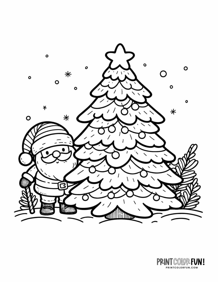 60+ Santa Clause Coloring Pages Special Christmas 55