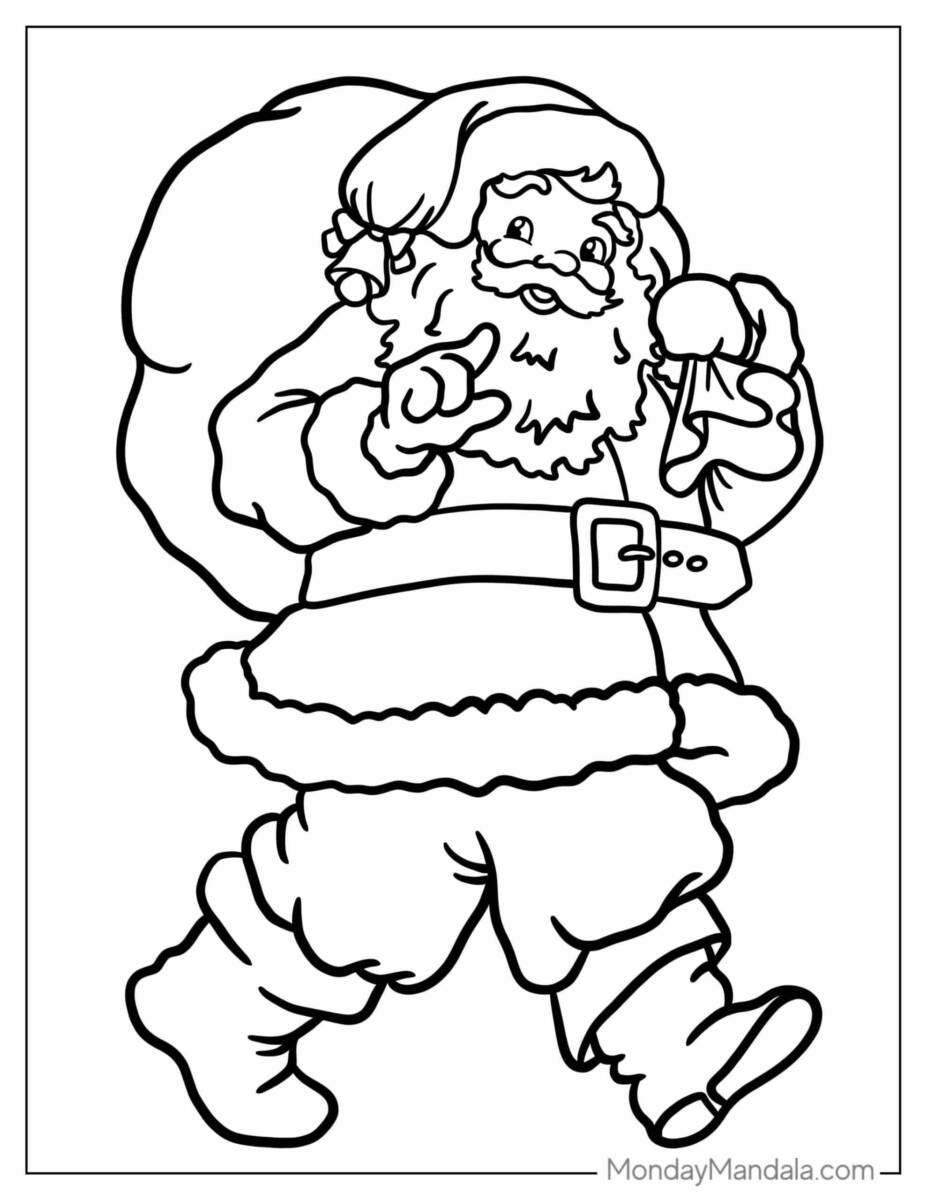 60+ Santa Clause Coloring Pages Special Christmas 56