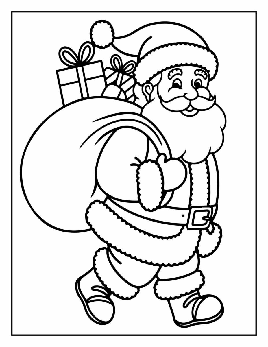 60+ Santa Clause Coloring Pages Special Christmas 58