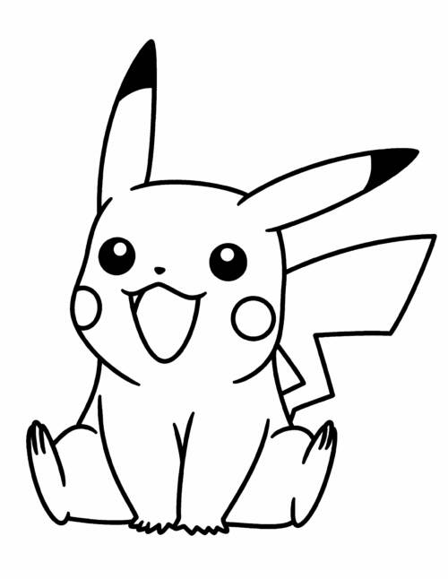 Cute Pikachu Coloring Pages for Kids Printable