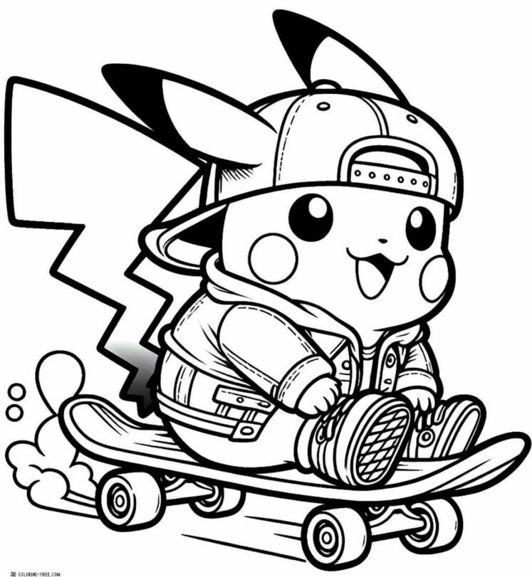 Pikachu Cute Coloring Pages for Kids