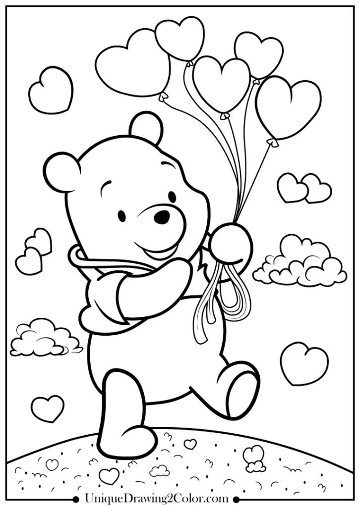 15 24+ Winnie The Pooh Valentine Days Coloring Pages