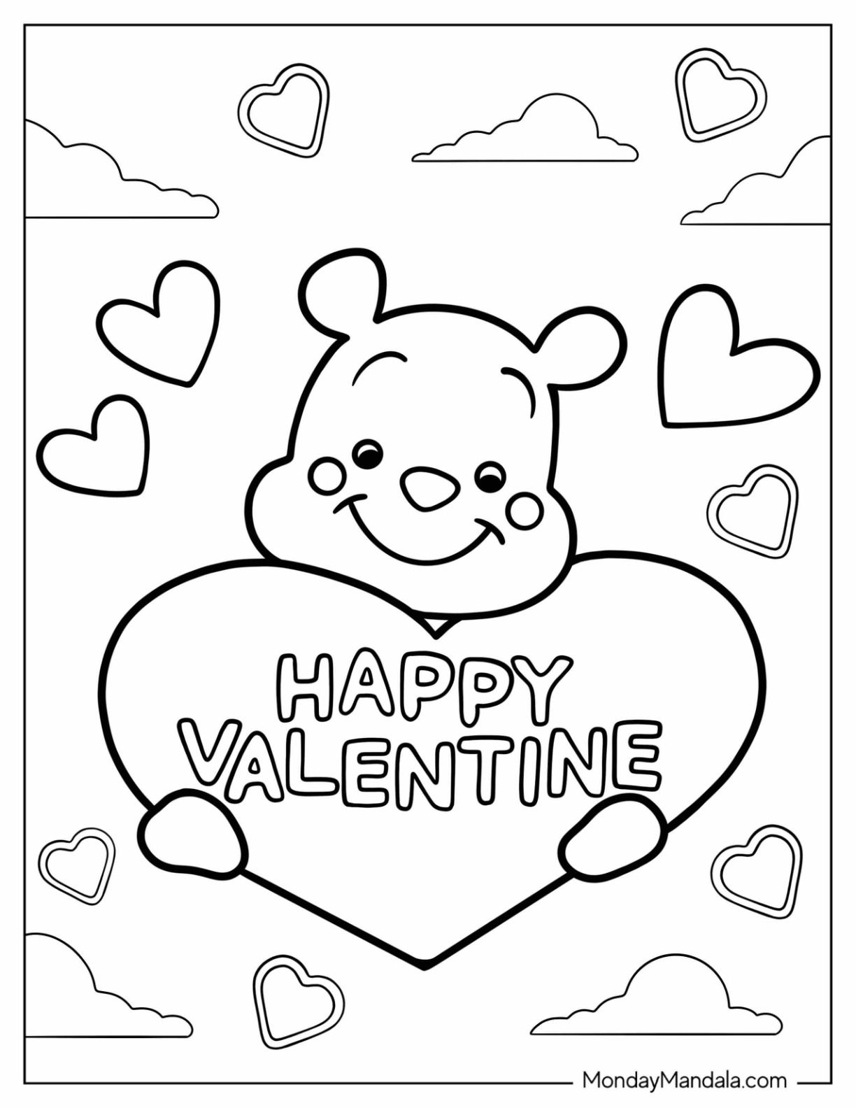 15 24+ Winnie The Pooh Valentine Days Coloring Pages