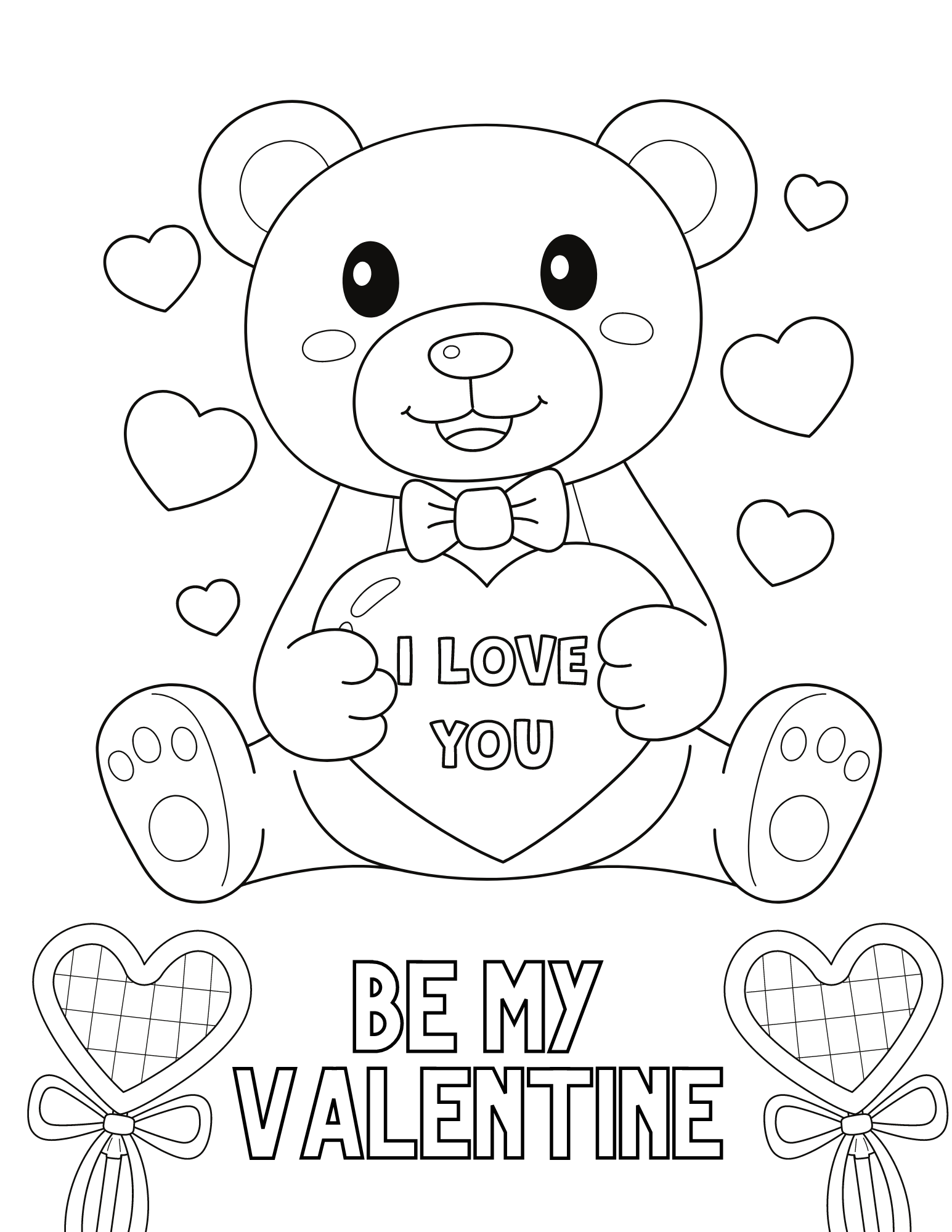 20+ Delightful Valentines Bear Coloring Pages for Adults