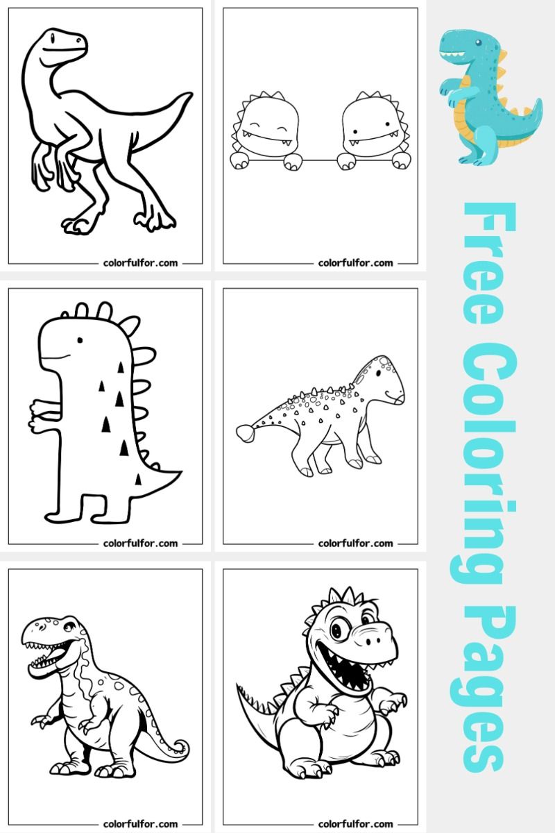 20+ Dinosaurs Color By Number for Kids Free Printable