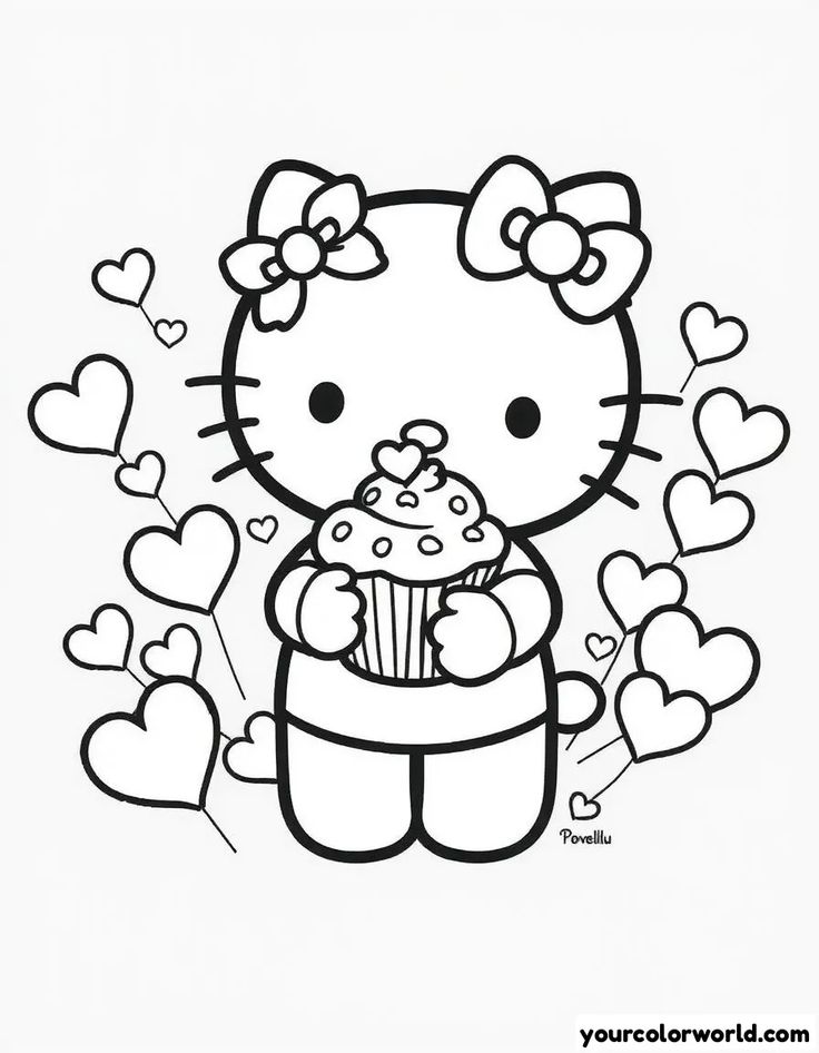 20+ Hello Kitty Love-Themed Coloring Pages: Easy Valentine’s Printables