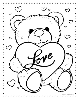 20+ Modern Aesthetic Valentines Bear Coloring Pages for All Ages