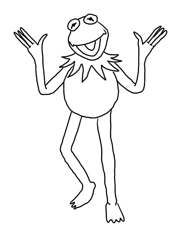 adorable kermit the frog coloring page printable jpg