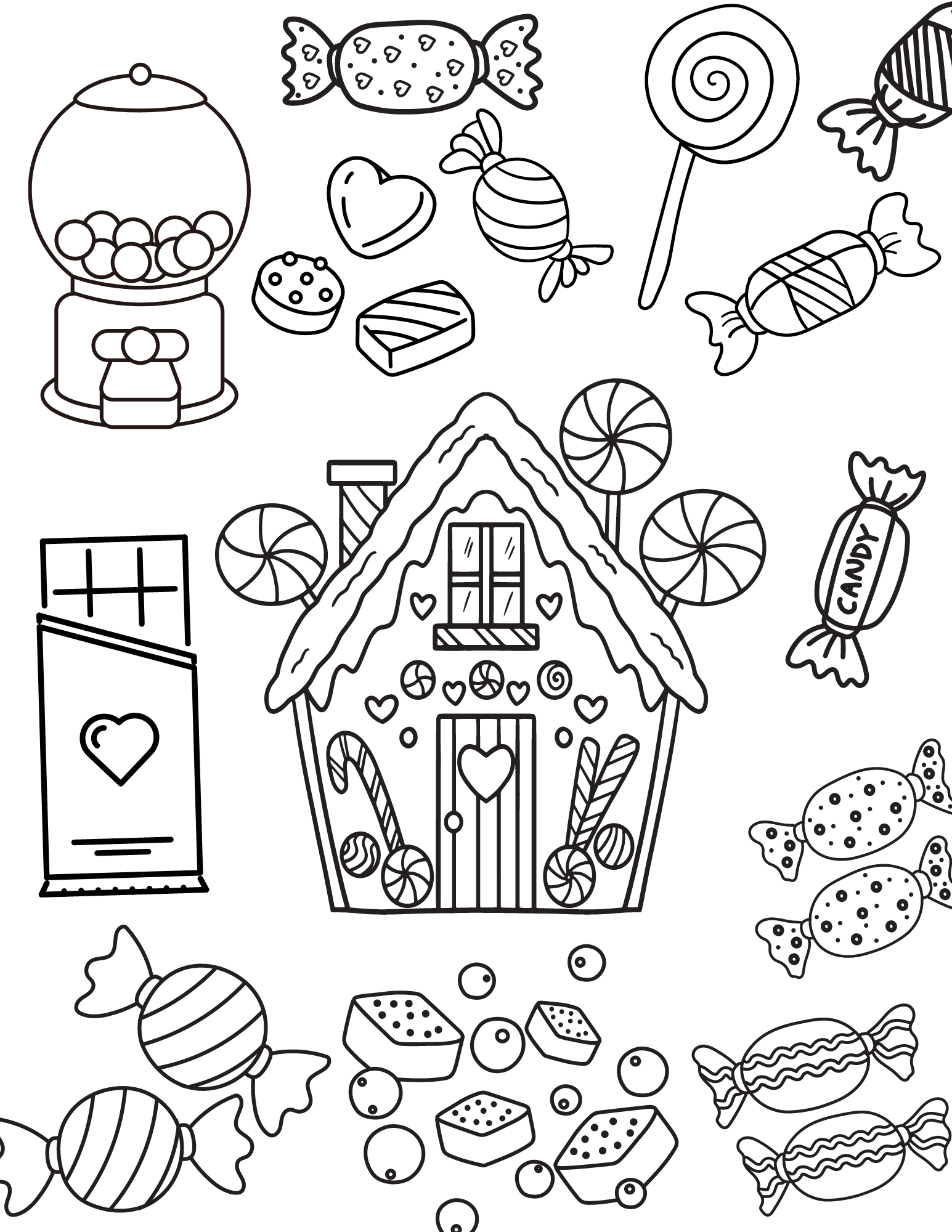 cute candy coloring pages printable jpg