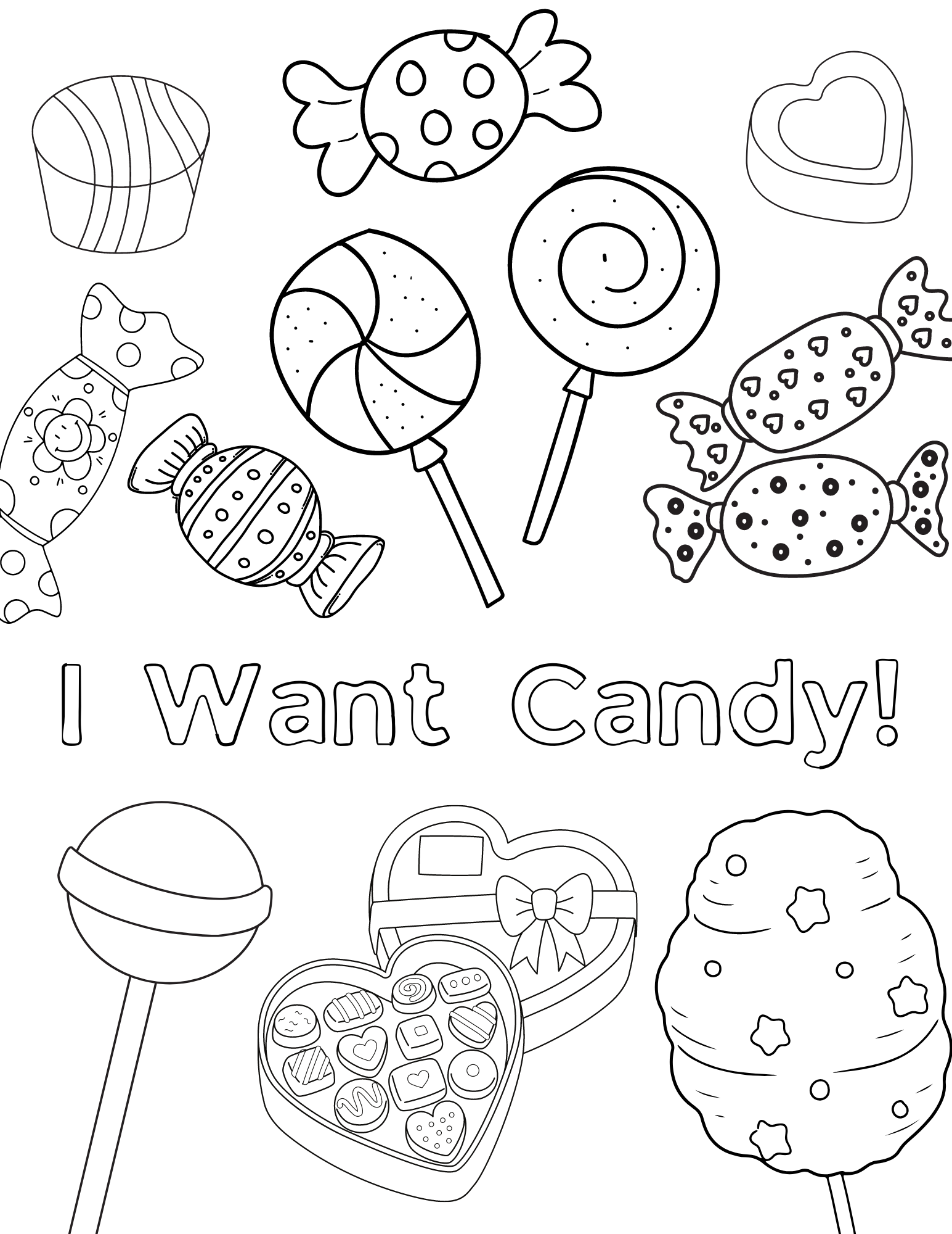 cute candy coloring pages printable jpg