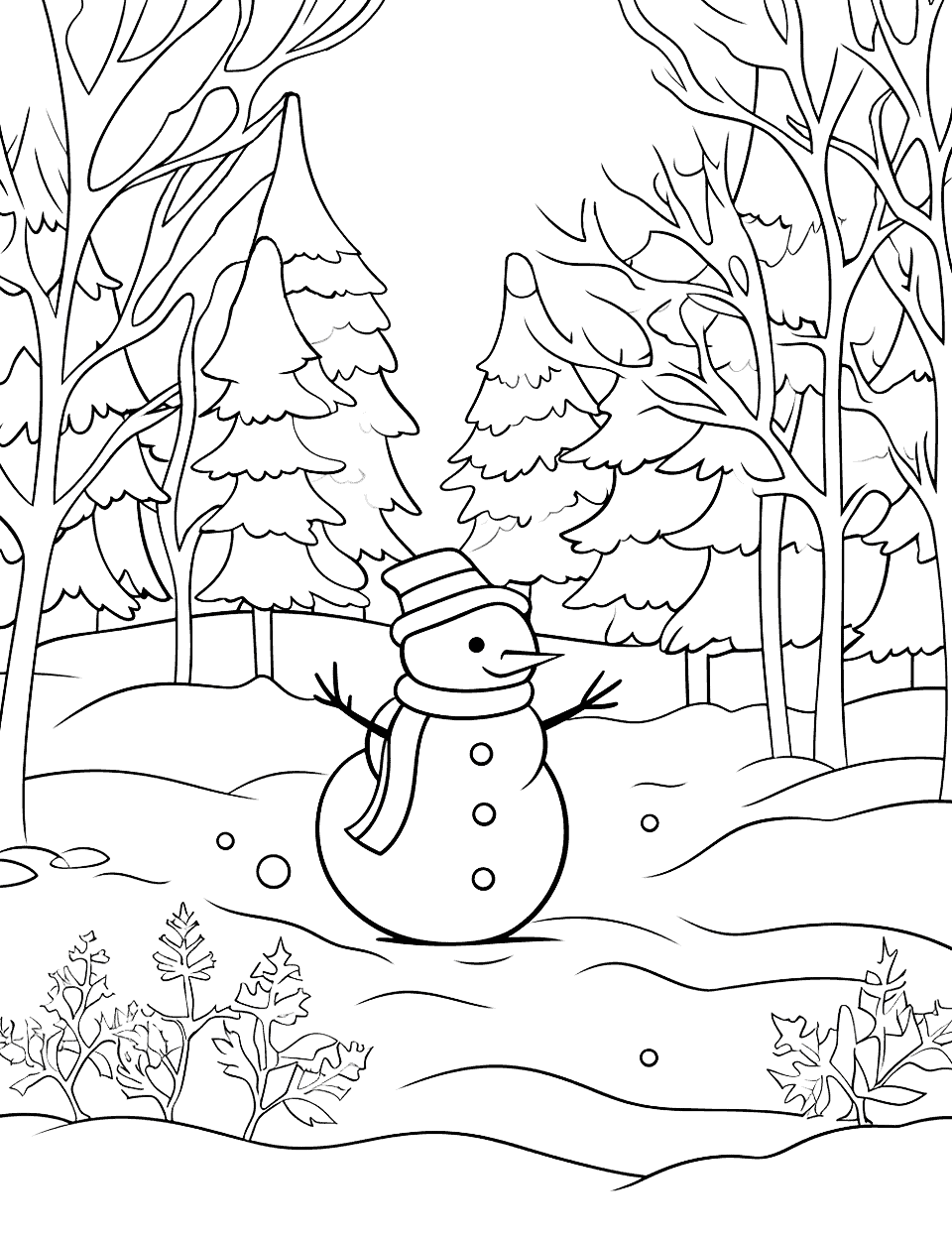 winter coloring pages for kids printable jpg