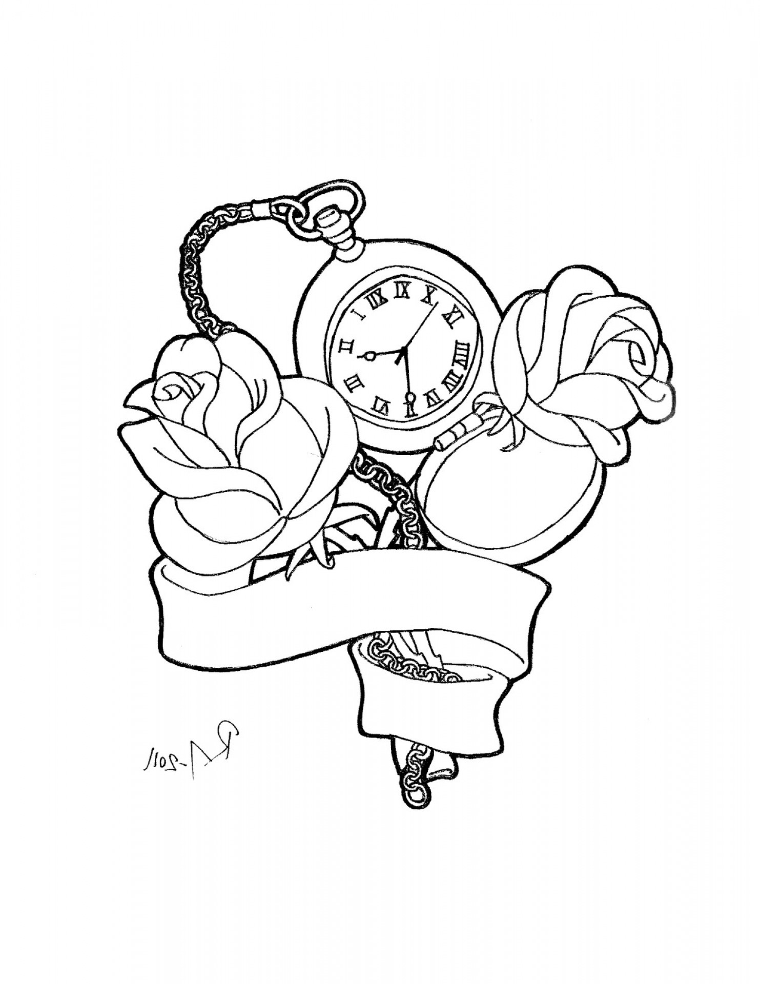 watch coloring page printable jpg