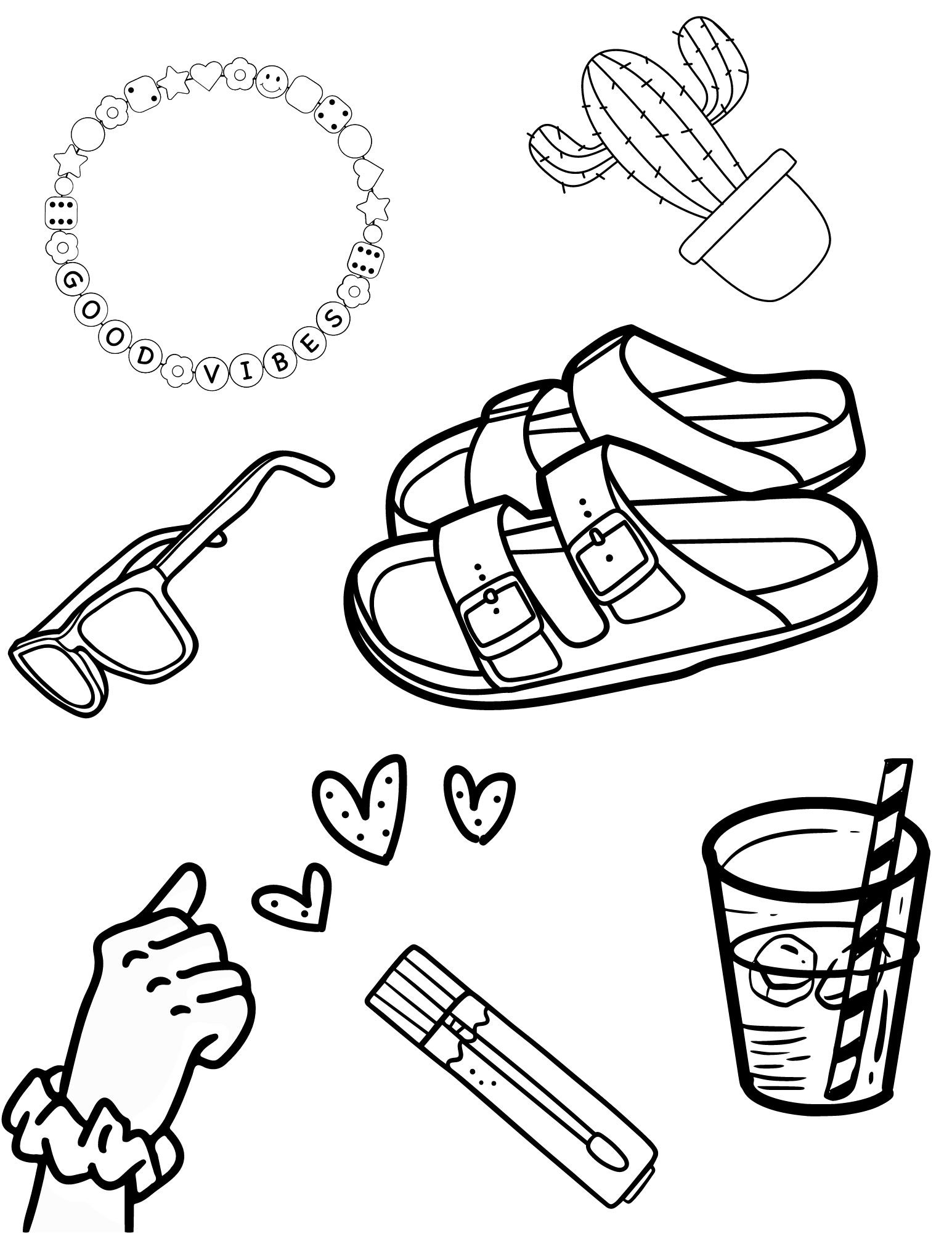 simple preppy coloring pages printable jpg